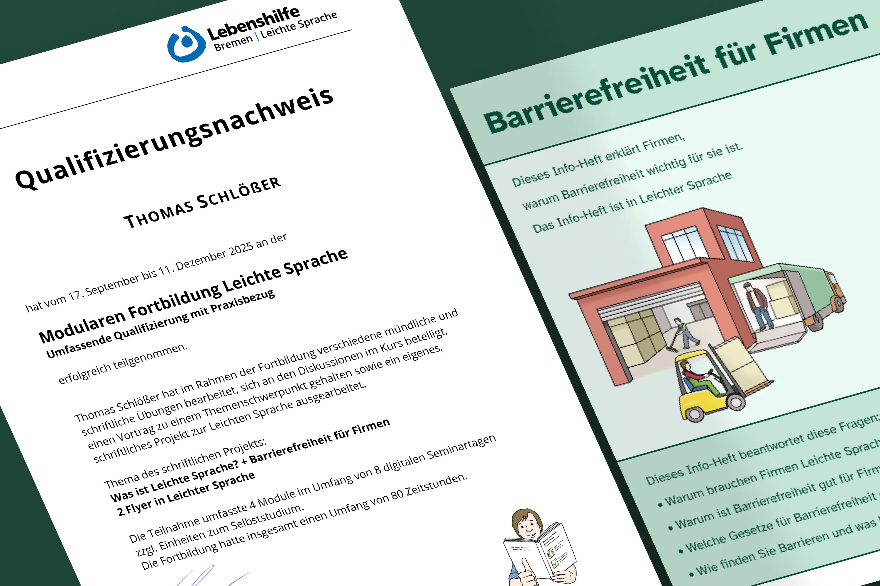 Qualifizierungsnachweis zur Modularen Fortbildung Leichte Sprache
